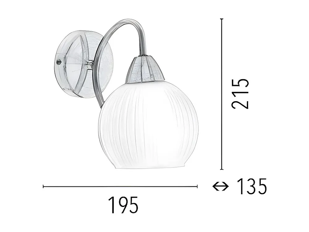 Lâmpada de Parede Pavia, Latão, Branco, 19,5x13,5x21,5 cm, EPIKASA