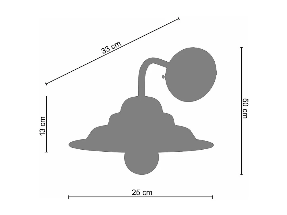 Aplique TOSEL ANVERS metal braço antracite D33 x H50 cm
