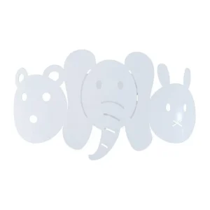 Aplique TOSEL ELEPHANT metal geométrico branco D25 x H12 cm