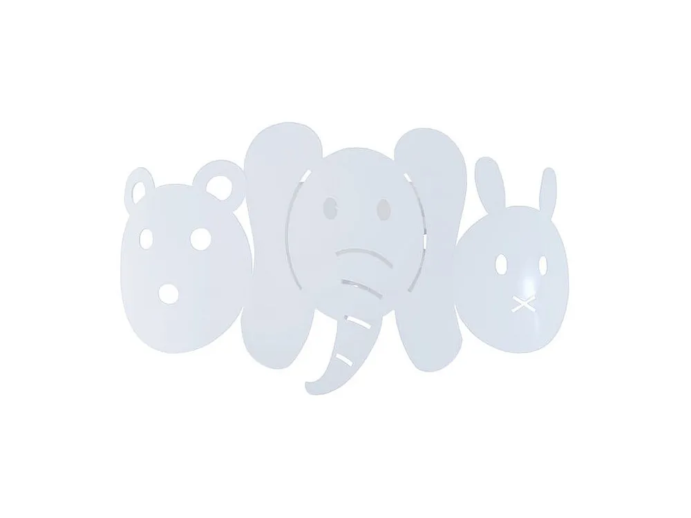Aplique TOSEL ELEPHANT metal geométrico branco D25 x H12 cm