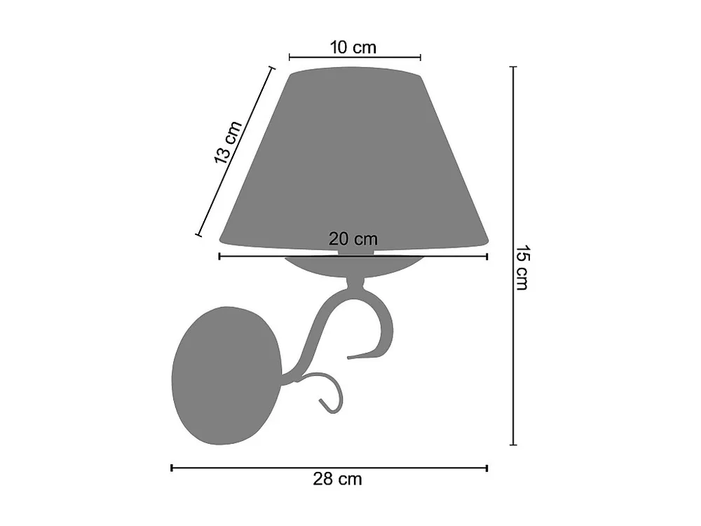 Aplique TOSEL EPOCA tecido braço cru D28 x H15 cm