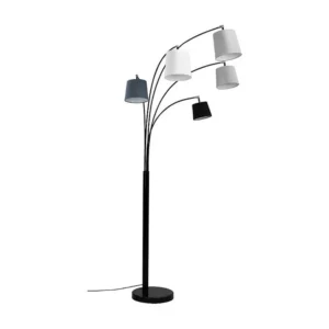 Candeeiro 5 abajures VARIETONE metal e tecido - .234 cm OZAIA
