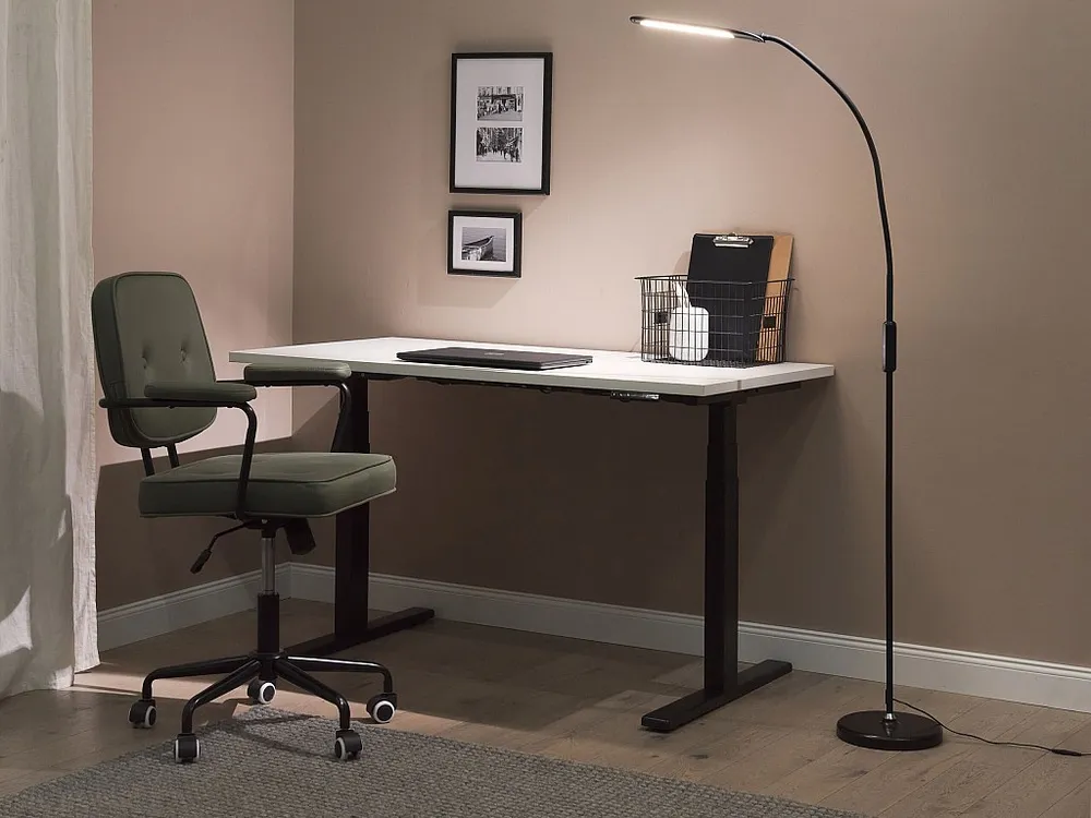 Candeeiro de pé LED preto 220 cm YANTIC BELIANI