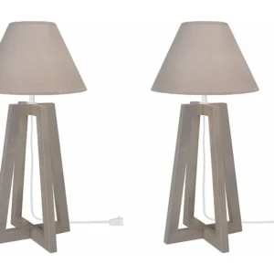 Abajur TOSEL LINKOPING LT2 tecido coluna branco D22 x H48 cm