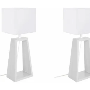 Abajur TOSEL MALMO LT2 tecido tripé branco D30 x H56 cm