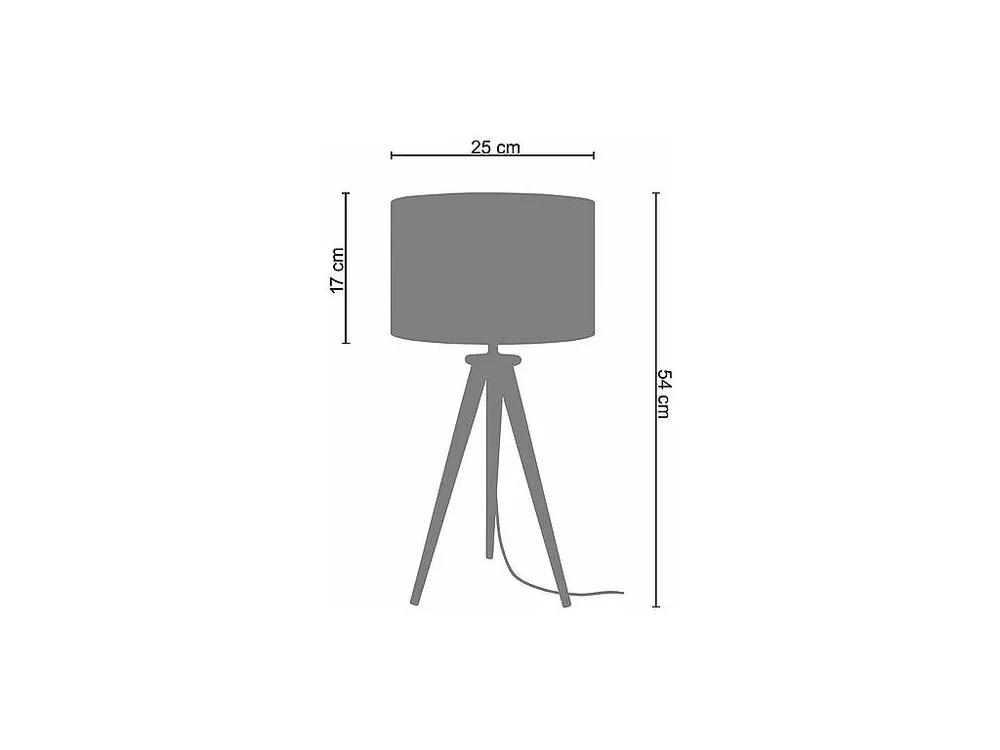 Abajur TOSEL MALMO LT2 tecido tripé branco D30 x H56 cm