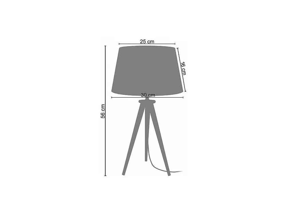 Abajur TOSEL MALMO LT2 tecido tripé branco D30 x H55 cm