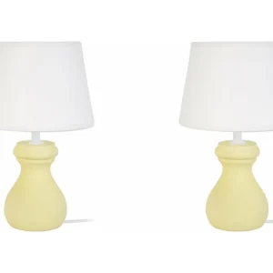 Abajur TOSEL MANON N LT2 tecido coluna cinza D22 x H50 cm