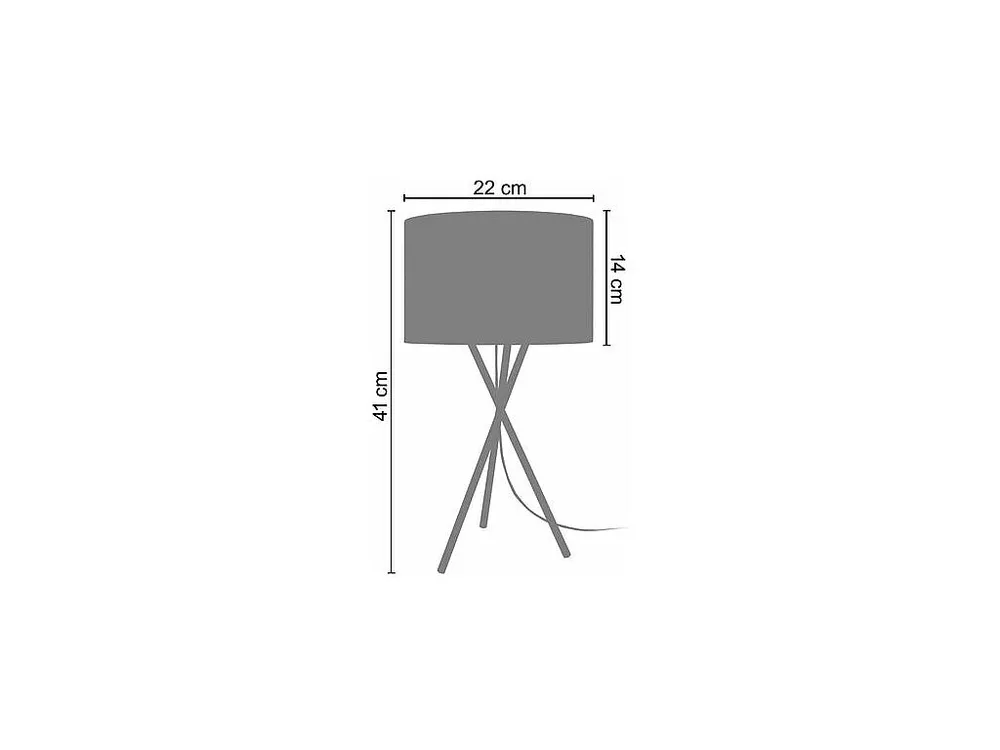 Abajur TOSEL MIDGARD LT2 tecido tripé branco D22 x H41 cm