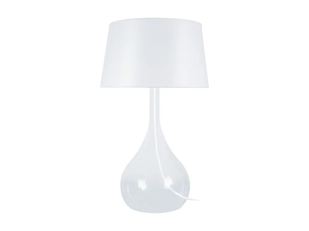 Abajur TOSEL OLYMPIA metal geométrico branco D25 x H28,5 cm