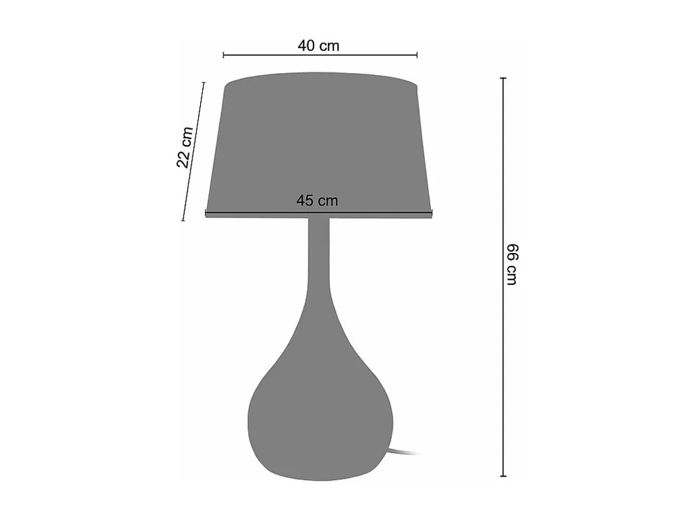 Abajur TOSEL OLYMPIA metal geométrico branco D25 x H28,5 cm
