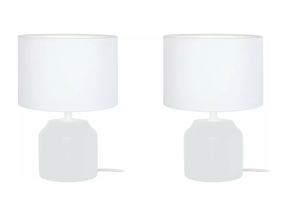 Abajur TOSEL RACHEL LT2 tecido oval branco D16 x H22 cm