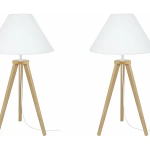 Candeeiro de mesa TOSEL HOD B LT2 tecido coluna cônico D30 x H56 cm