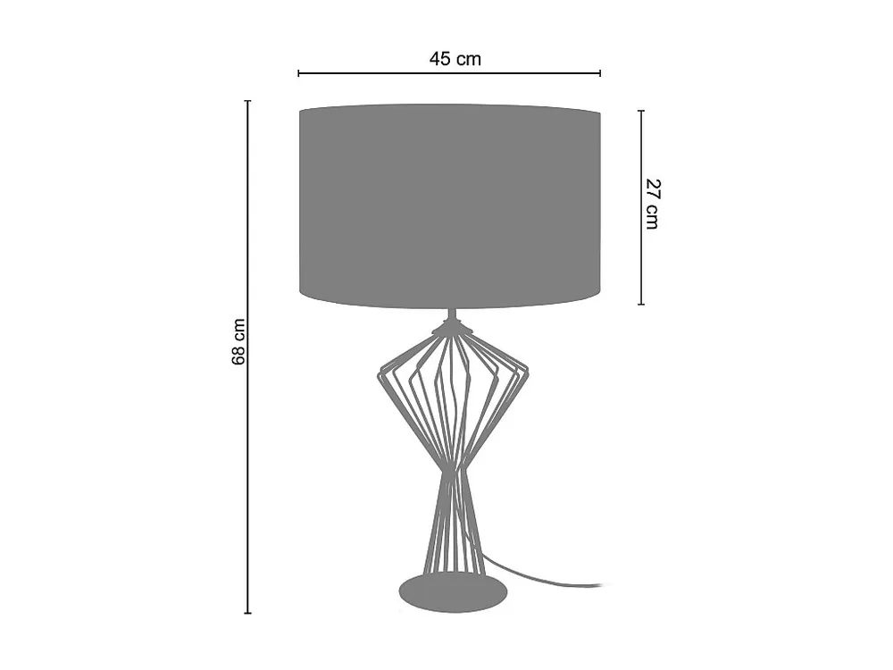 Candeeiro de mesa TOSEL OLYMPIA metal lanterna preto D15 x H35 cm