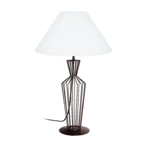 Candeeiro de mesa TOSEL TACKS tecido quadrado branco D35 x H67 cm