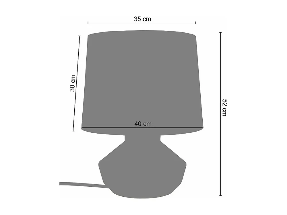 Candeeiro de mesa TOSEL TRIDENT tecido tripé preto D30 x H62 cm