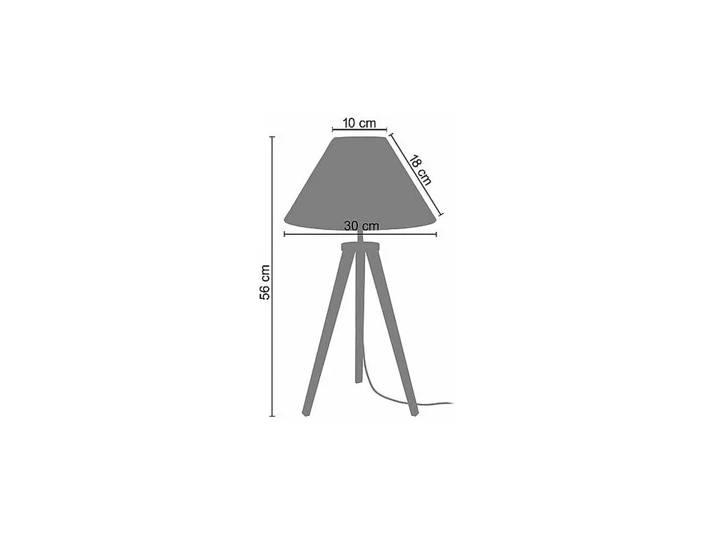 Candeeiro de mesa TOSEL VILI LT2 tecido coluna cru D30 x H54 cm