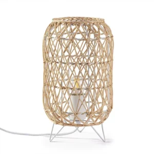 Luminária de mesa Yoki de vime natural, diâmetro 18,5 cm. VS Venta-stock