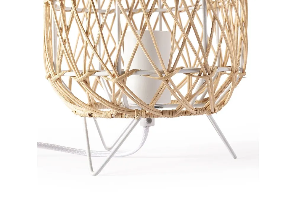 Luminária de mesa Yoki de vime natural, diâmetro 18,5 cm. VS Venta-stock