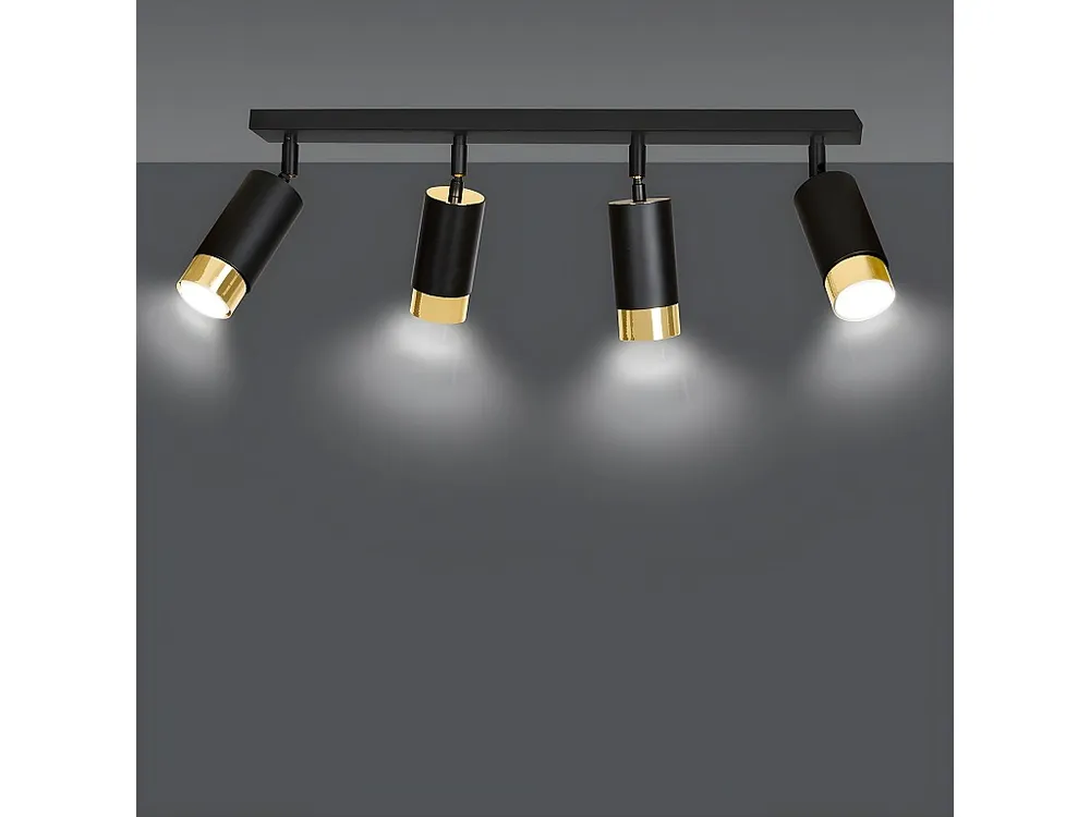 Candeeiro de Teto Hiro, Preto, 60x19x6 cm, EPIKASA
