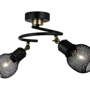 Candeeiro de Teto Piacenza, Ouro, Preto, 32 x 19 x 34 cm, EPIKASA