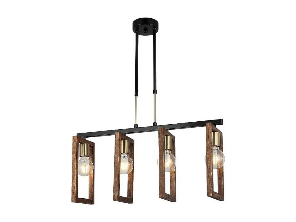 Candeeiro Suspenso Como, Dourado, Preto, Madeira, 67 x 17 x 91 cm, EPIKASA