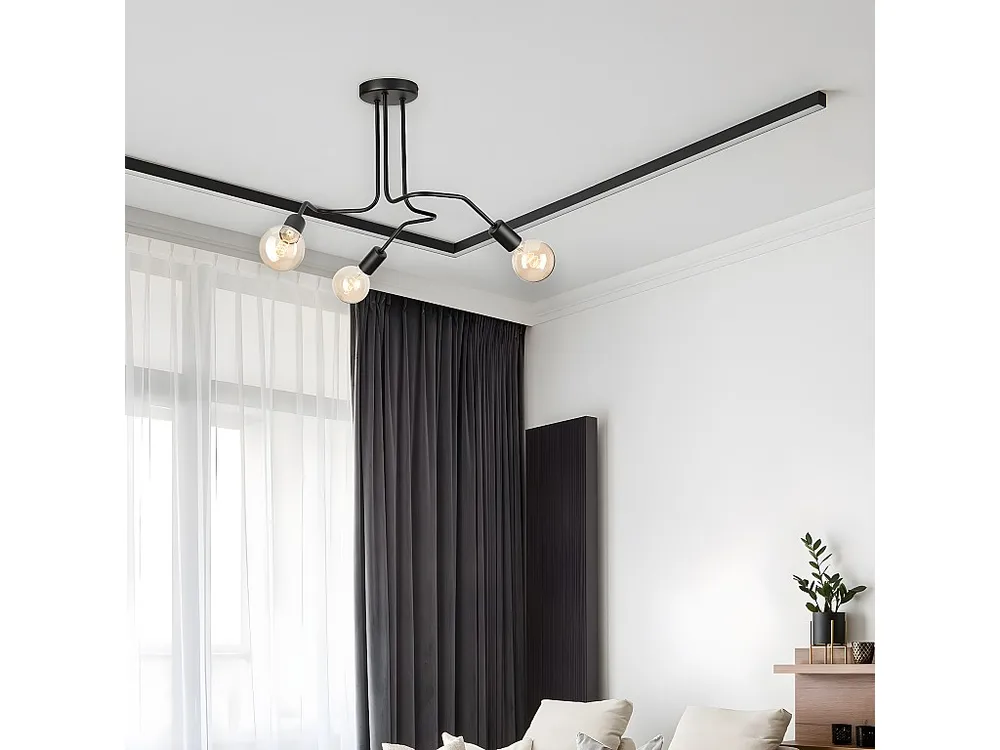Candeeiro Suspenso Damiano, Preto, 40x55x55 cm, EPIKASA