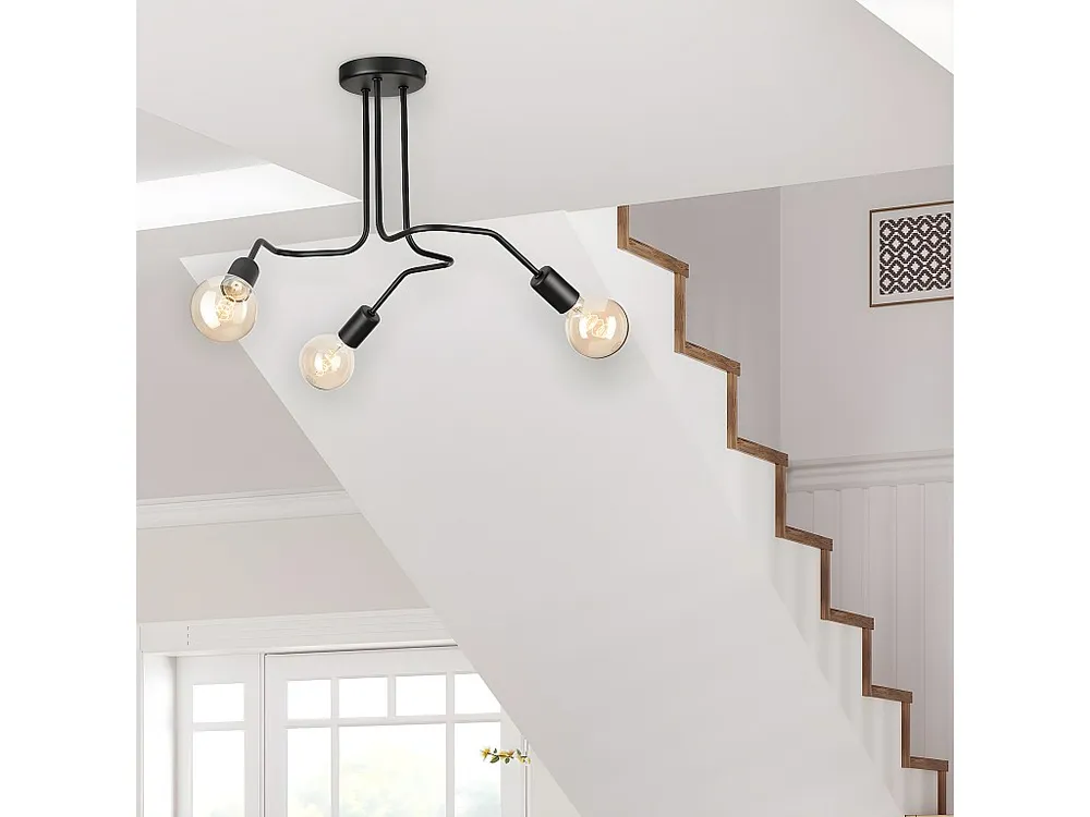 Candeeiro Suspenso Damiano, Preto, 40x55x55 cm, EPIKASA