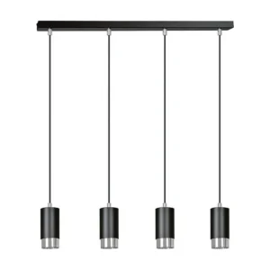 Candeeiro Suspenso Fumiko, Preto, 60x100x6 cm, EPIKASA