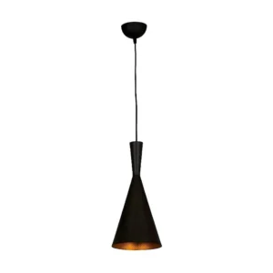 Candeeiro Suspenso Varese, Preto, Dourado, 19 x 19 x 136 cm, EPIKASA