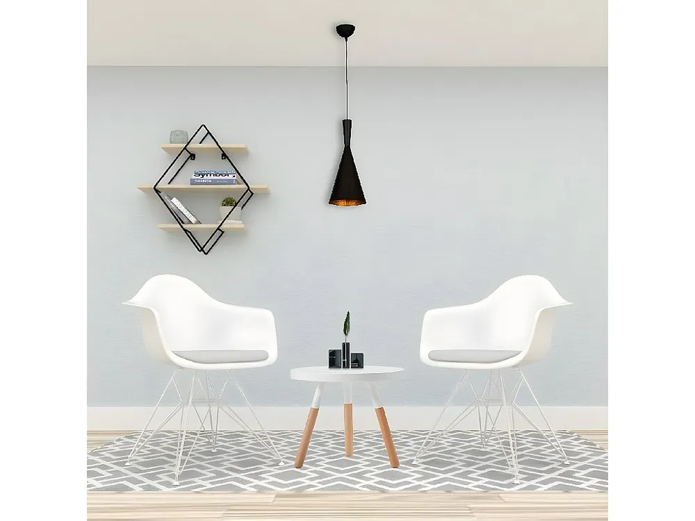 Candeeiro Suspenso Varese, Preto, Dourado, 19 x 19 x 136 cm, EPIKASA