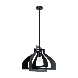 Lâmpada de Suspensão Justyna, Preto, 53x52x110 cm, EPIKASA