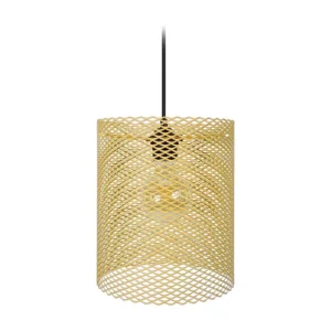 Suspensão TOSEL ADONIS metal cilindro amarelo D19,5 x H85 cm