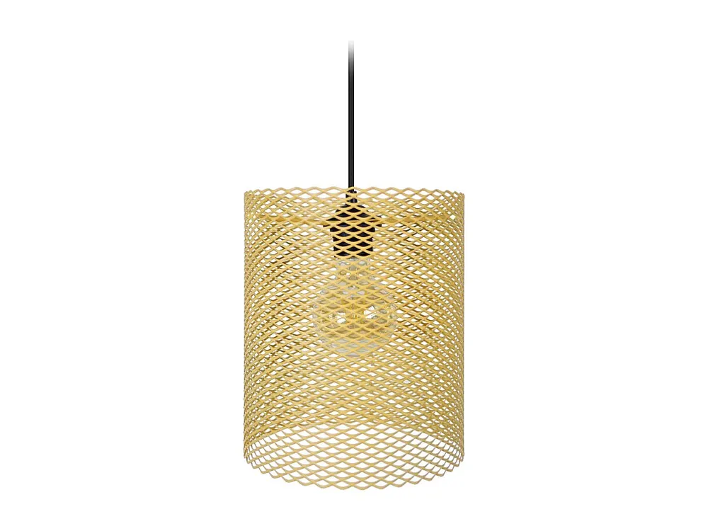 Suspensão TOSEL ADONIS metal cilindro amarelo D19,5 x H85 cm