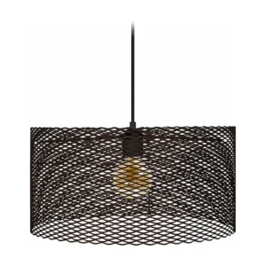 Suspensão TOSEL ADONIS metal cilindro castanho D45 x H84 cm