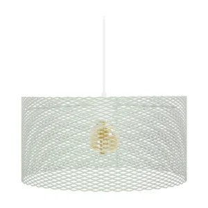 Suspensão TOSEL ADONIS metal cilindro luz verde D45 x H84 cm