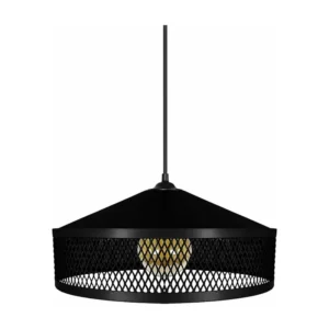 Suspensão TOSEL ADONIS metal cúpula preto D33 x H70 cm