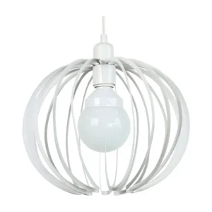 Suspensão TOSEL AFONSO metal globo branco D25 x H85 cm