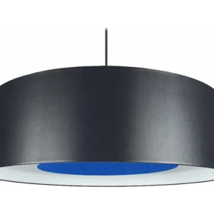 Suspensão TOSEL ALFENA TAMBOUR C tecido cilindro azul D60 x H85 cm