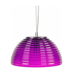 Suspensão TOSEL ARMONIE vidro cúpula roxo D36 x H77 cm