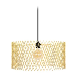 Suspensão TOSEL ASTER metal cilindro amarelo escuro D45 x H84 cm