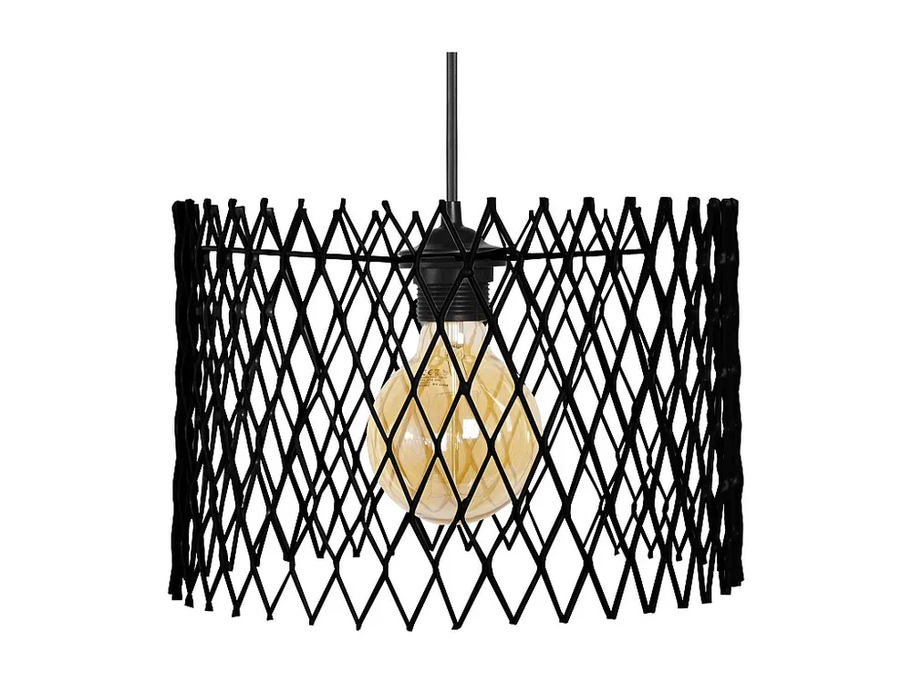 Suspensão TOSEL ASTER metal cilindro preto D19,5 x H85 cm