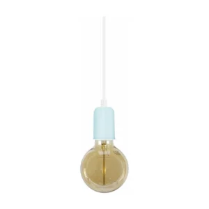 Suspensão TOSEL BAO lâmpada decorativa cilindro azul D9,5 x H80 cm
