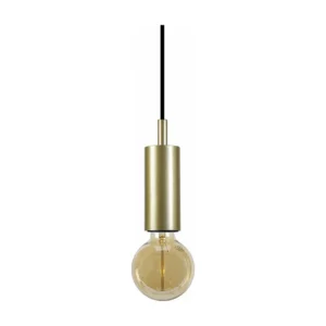 Suspensão TOSEL CAI lâmpada decorativa cilindro Dourado D9,5 x H80 cm