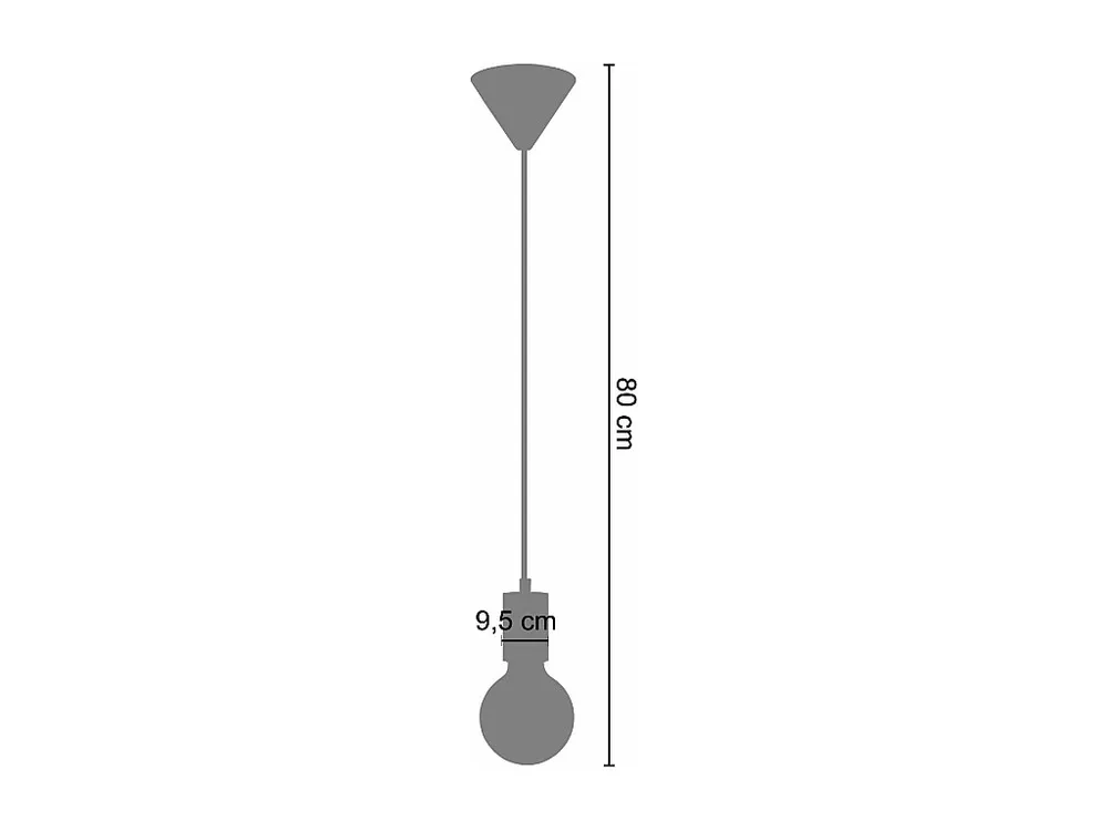 Suspensão TOSEL CUI lâmpada decorativa cônico escuro D9,5 x H80 cm