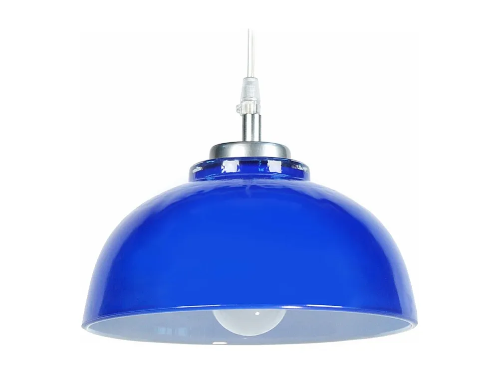 Suspensão TOSEL FLAMANDE vidro cúpula azul D35 x H80 cm