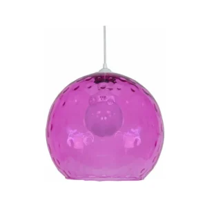 Suspensão TOSEL GLOBE OPTIQUE vidro globo azulado D30 x H80 cm