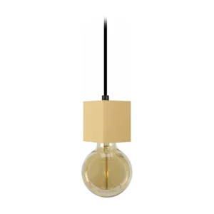 Suspensão TOSEL LIAN metal cúpula amarelo D33 x H70 cm