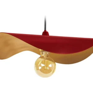 Suspensão TOSEL MADAME metal chapéu de senhora marfim dourado D40 x H65 cm