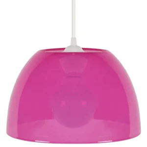 Suspensão TOSEL PLEXI plástico cúpula laranja D25 x H70 cm